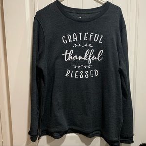 Grateful, Thankful, Blessed Sweater Sz L